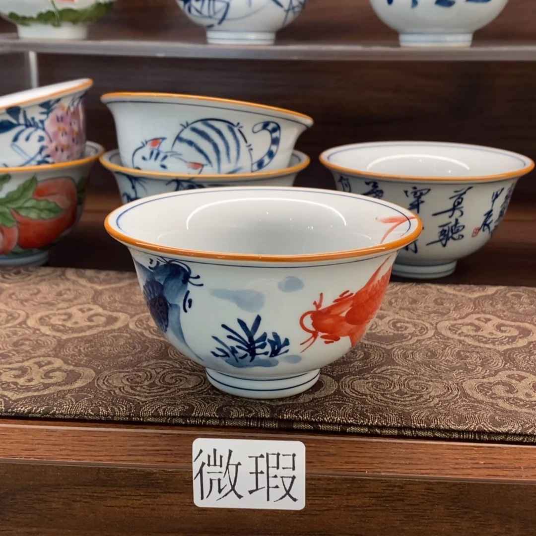 釉下彩老陶泥手工绘制