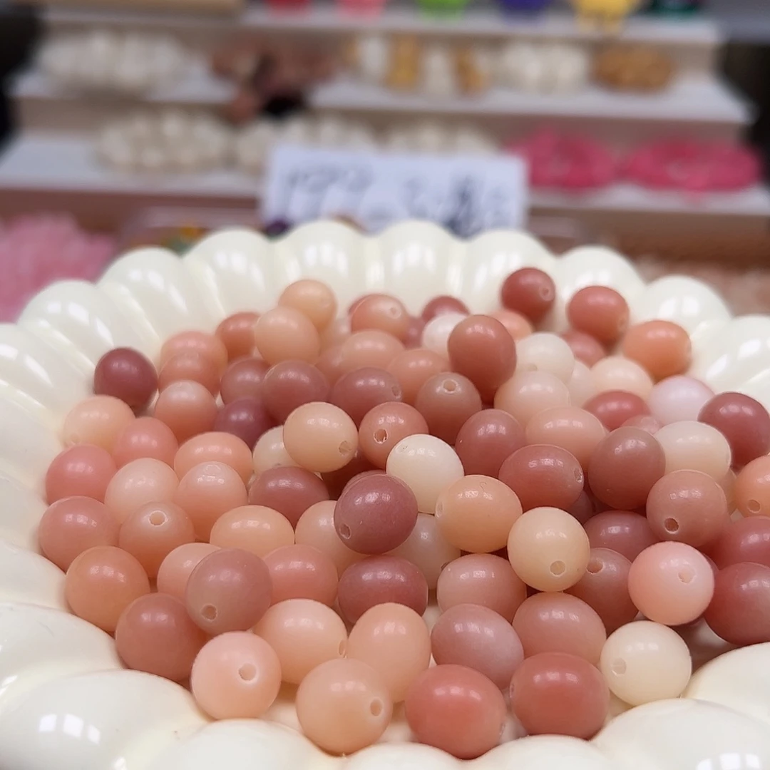 手串菩提根/象牙果卡12粉色鹅蛋110颗