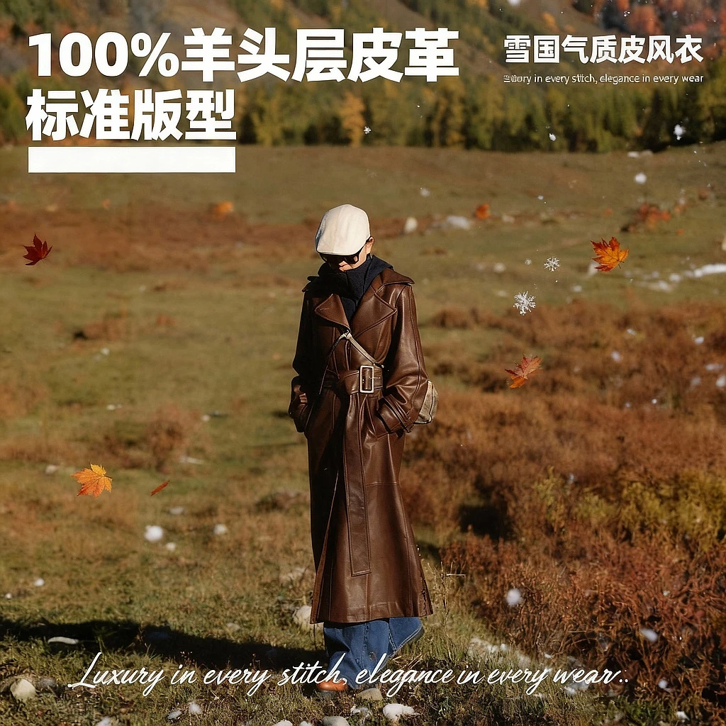 璇之恋·王璇（走秀款）雪国气质皮风衣