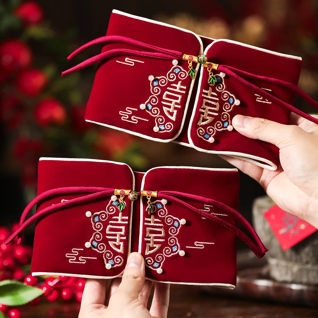 菲寻红包袋布艺结婚专用2026新款高档改口费婚礼大号万元利是封包