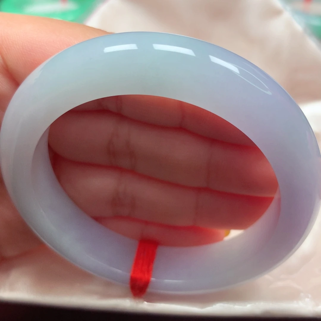 翡翠未镶嵌手镯37冰胶蓝紫