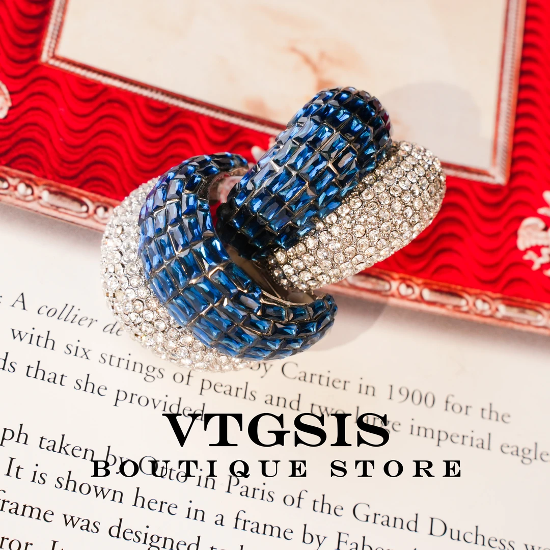 VTGSIS 合金合成锆石耳饰 多瑙河复古耳夹百搭气质女宫廷风21439
