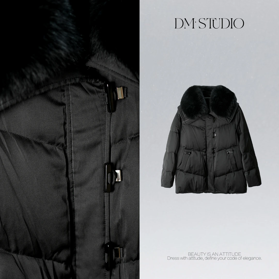 DEDM•STUDIO/秋冬静奢高级感水貂毛领90白鹅绒羽绒服2506YRF/9863