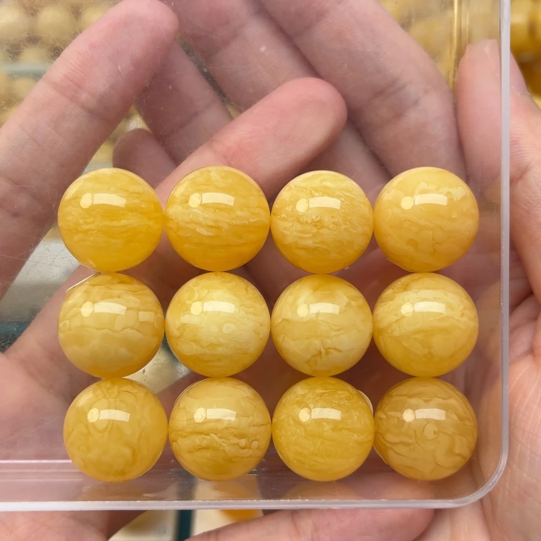 未镶嵌蜜蜡裸石16+妖花手串