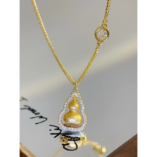 镀K金 福禄环绕 新中式镂空葫芦中国风复古项链Y184