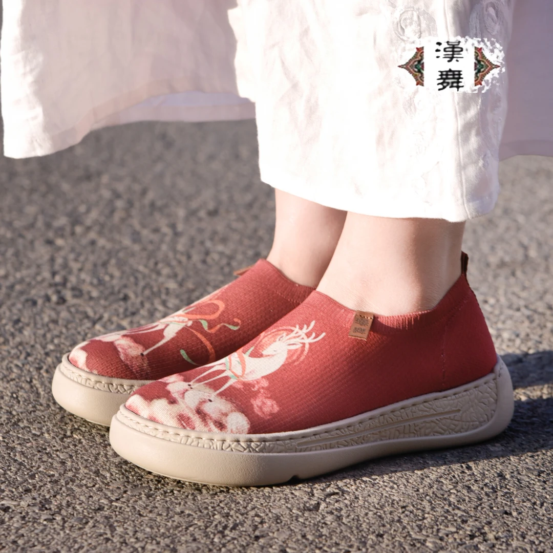 【敦煌】25新款原创透气包裹感一脚蹬国风休闲软底软面轻便休闲鞋