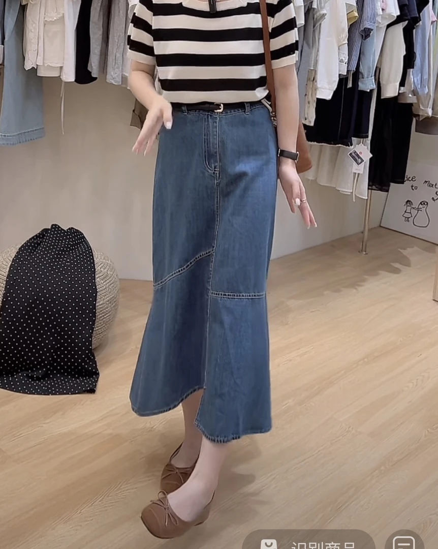 UM【鱼尾牛仔半裙】又薄又软的牛仔半裙