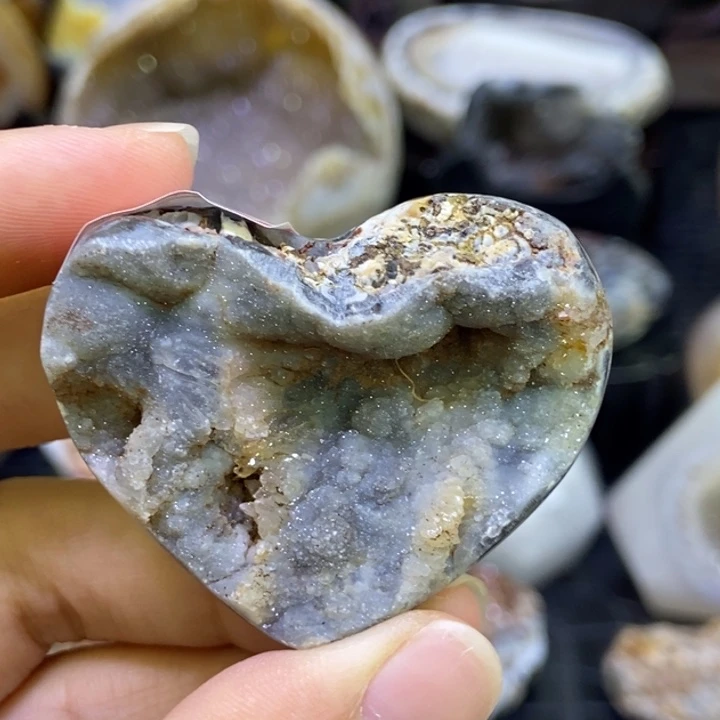 水晶珠宝半成品未镶嵌流沙爱心