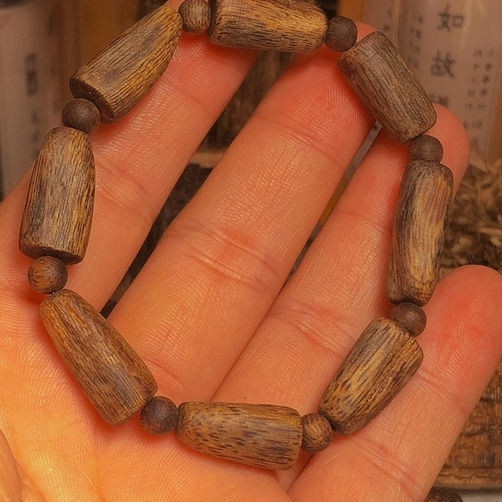 手串沉香金沙叶九分九沉水