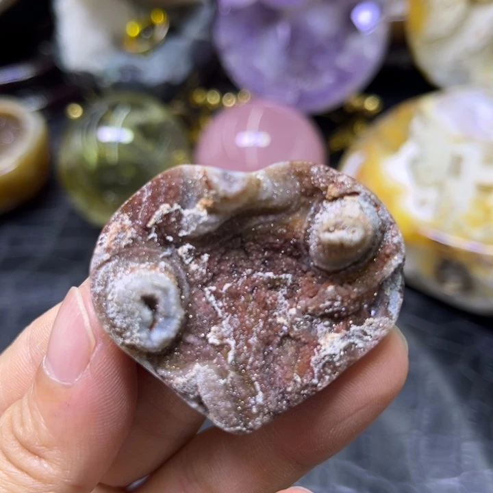 未镶嵌发饰水晶奇石爱心