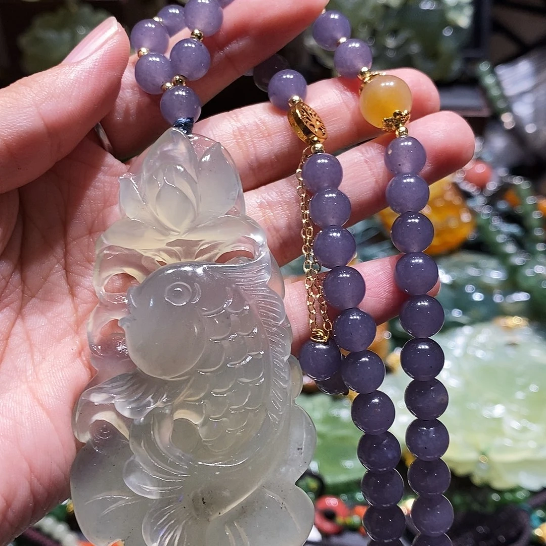 未镶嵌岫玉毛衣链