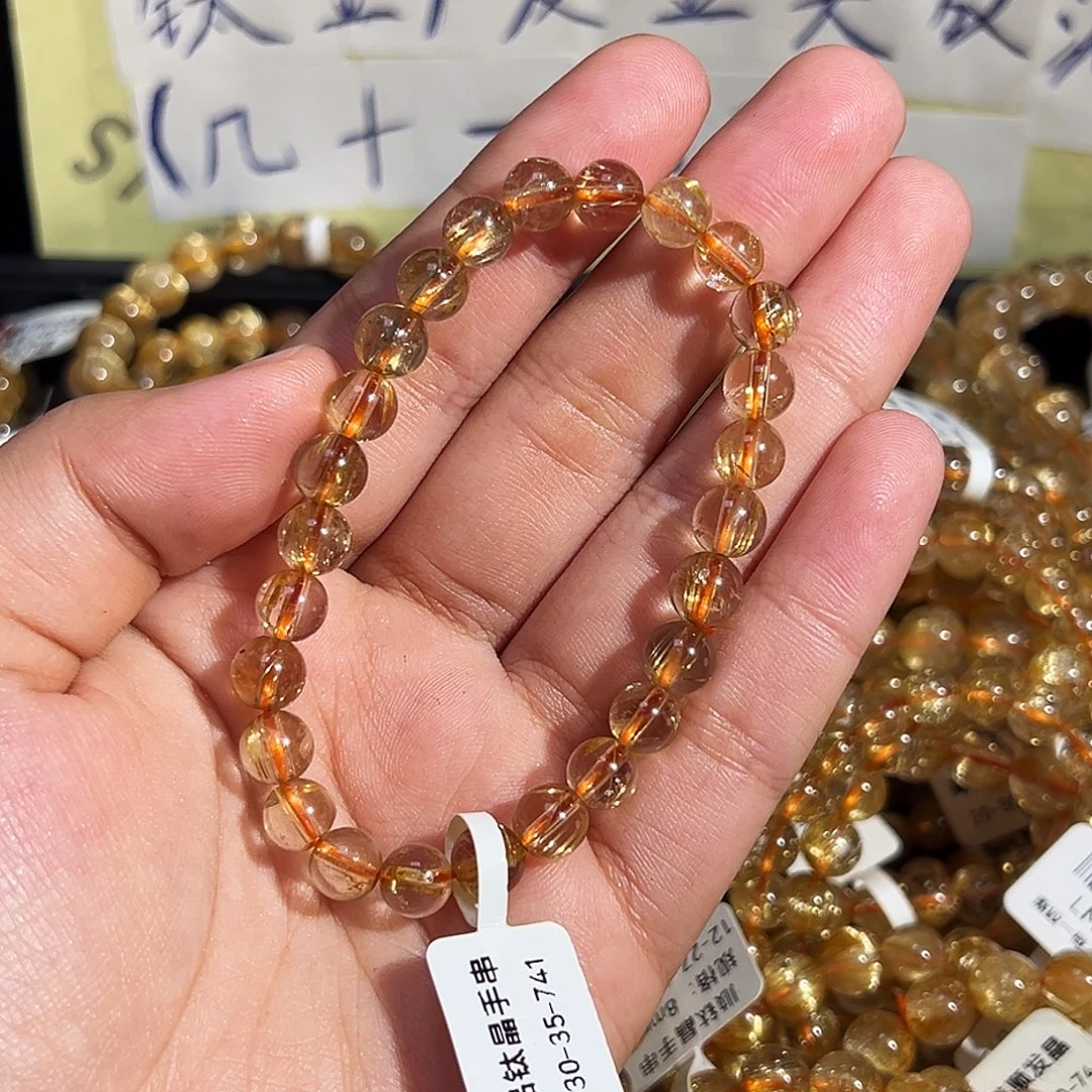 手串水晶未镶嵌天然金钛晶741