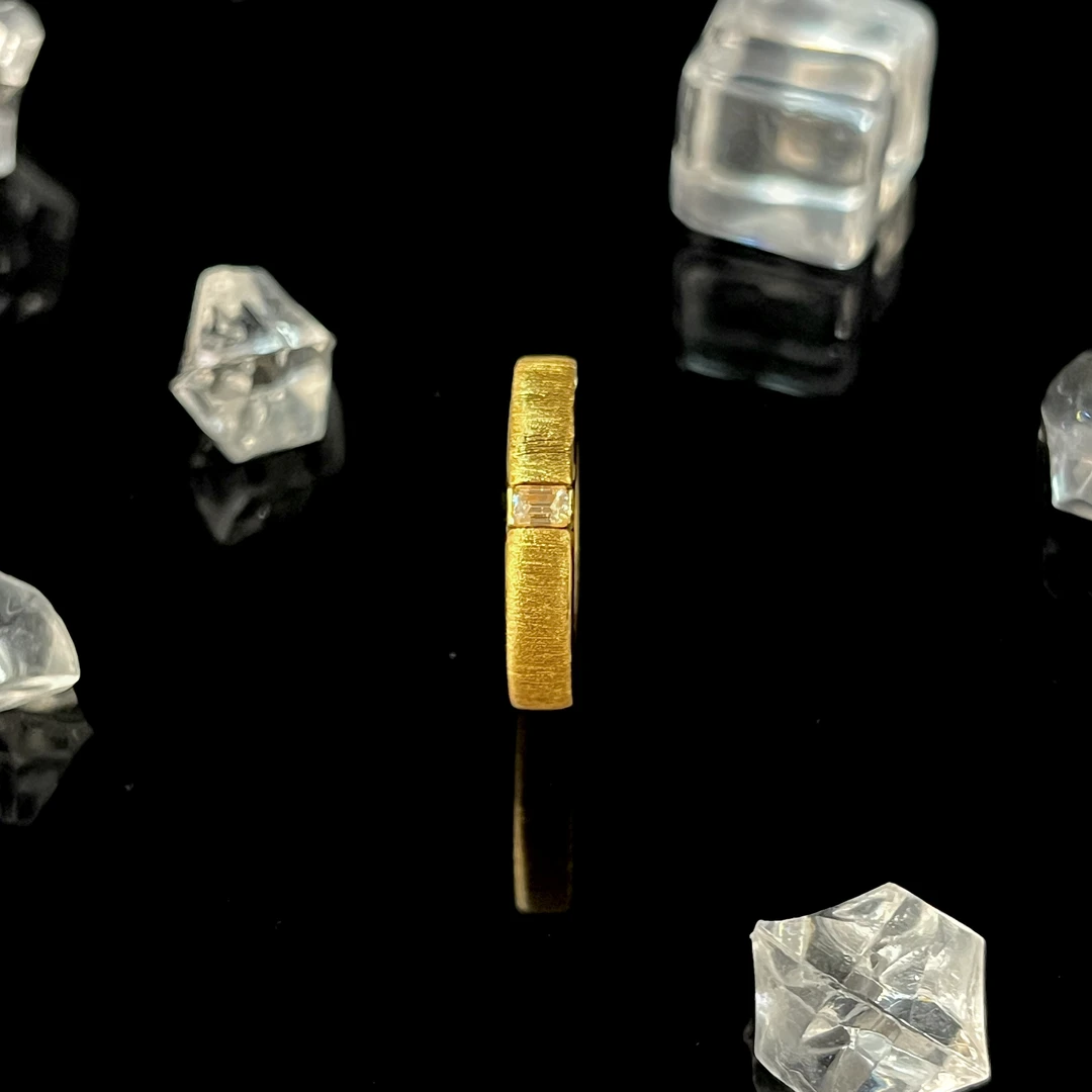 足金999拉丝冰糖戒黄金戒指  简约时尚黄金戒