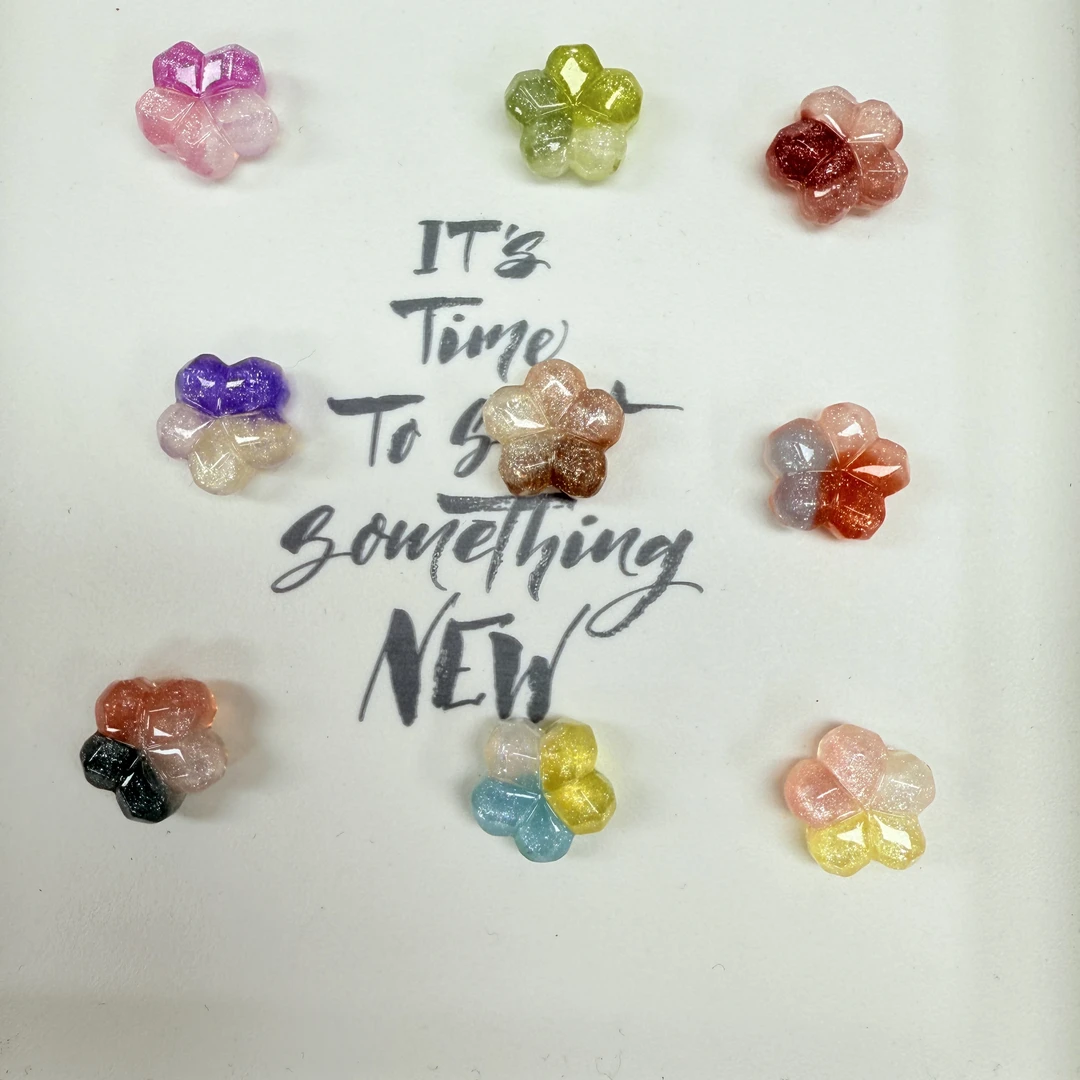 韩国胶定制款96 无瓣花各种效果通孔 DIY配件