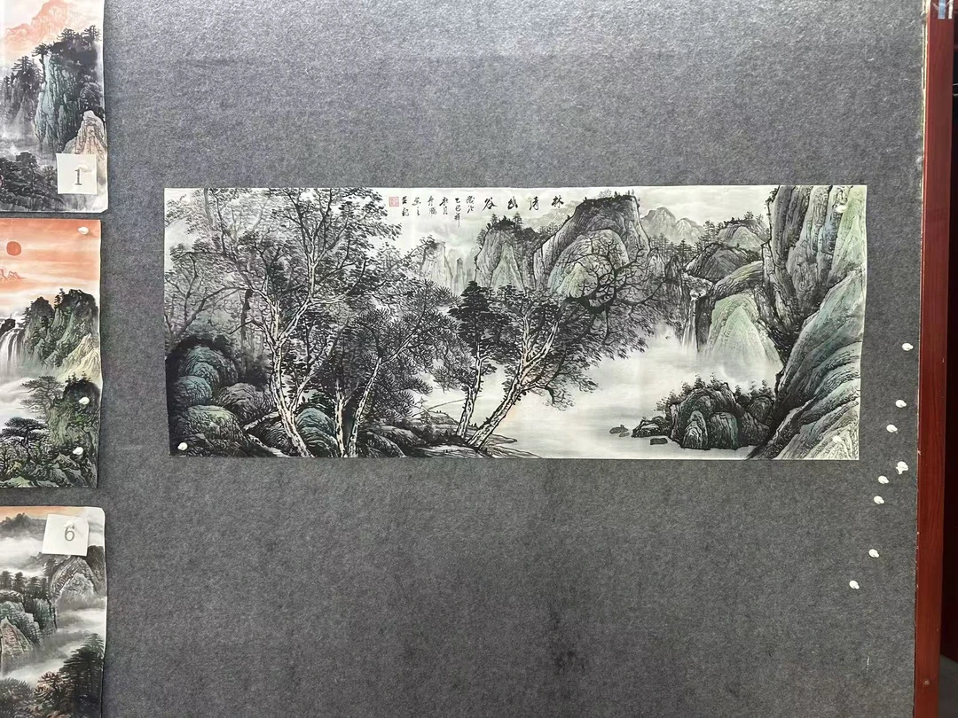 林清幽谷尺寸：180cm*70cm山水画挂画客厅背景墙挂画字画
