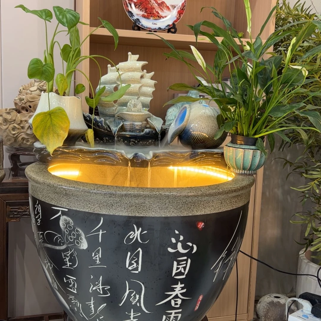 景德镇陶瓷流水摆件