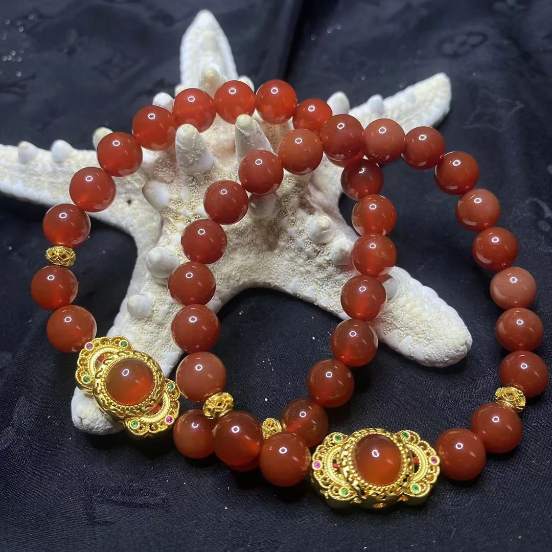 【玉合缘】天然花开富贵南红玛瑙手串-多样性发一 2534