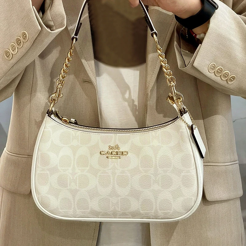 香港女包2025新款奢侈品百搭印花高级感月牙麻将包单肩斜挎腋下包