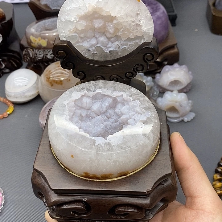 紫晶摆件未镶嵌聚宝盆