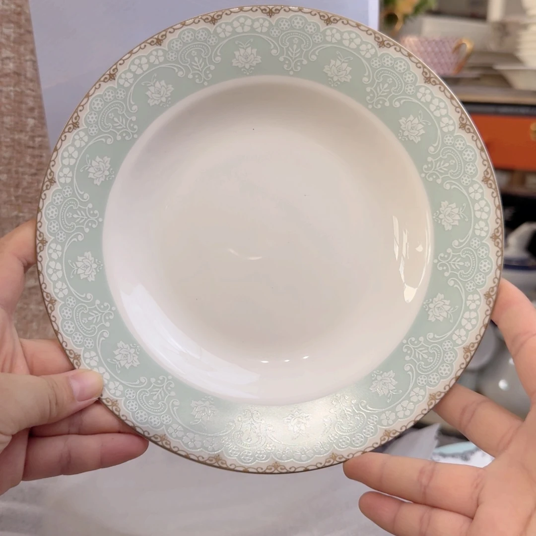 骨瓷高骨8英寸汤盘20*3.5cm一2个