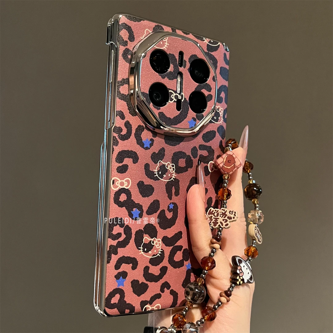 卡通可爱豹纹KT适用华为MateX6典藏版折叠屏手机壳高档MateX5个性