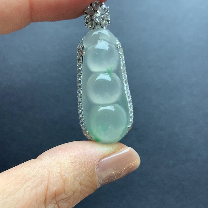 石英质玉银S925镶嵌颈饰