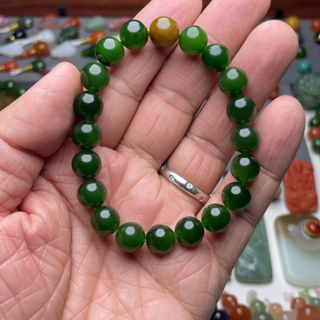 和田玉未镶嵌颈饰10mm