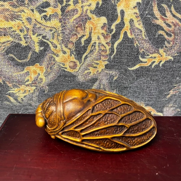 【闪购链接】黄杨木知了摆件