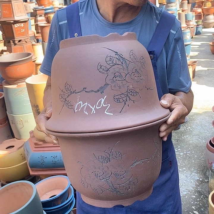 紫砂花瓶紫砂花盆