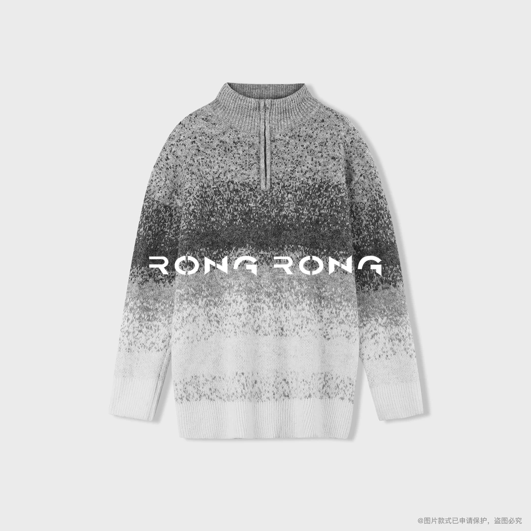 溶溶【泼墨光迹】RONGRONG 绵羊毛云朵柔糯感高领渐变毛衣2505K624