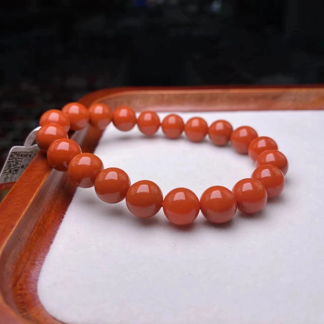 【小刘南红】保山南红（云端）圆珠10mm     多样性发一