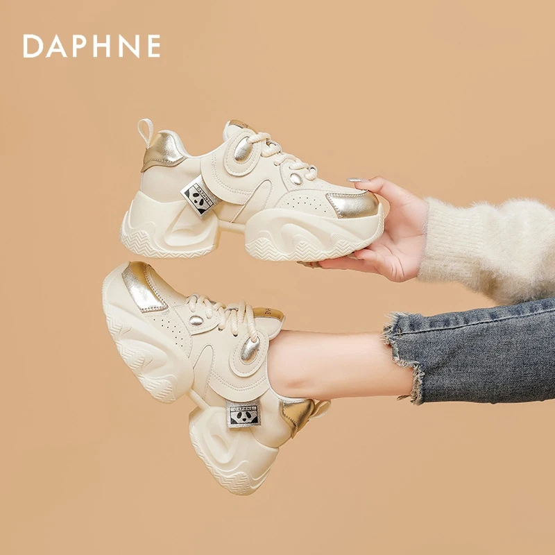 达芙妮百搭轻便老爹鞋2025秋季新款时尚厚底增高网红休闲鞋女款L