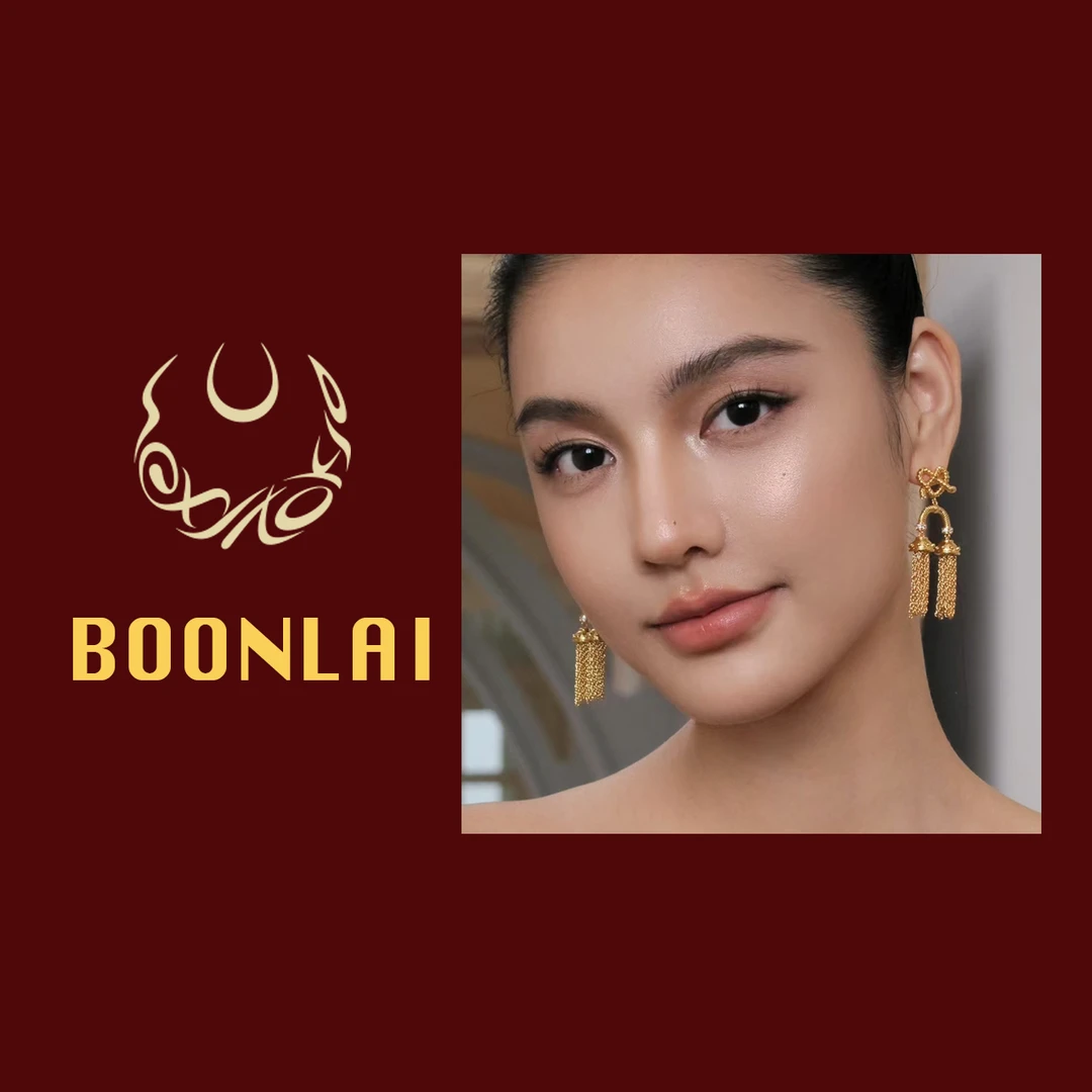 铜合金耳饰 Boonlai 金属爱心碱水结流苏耳坠