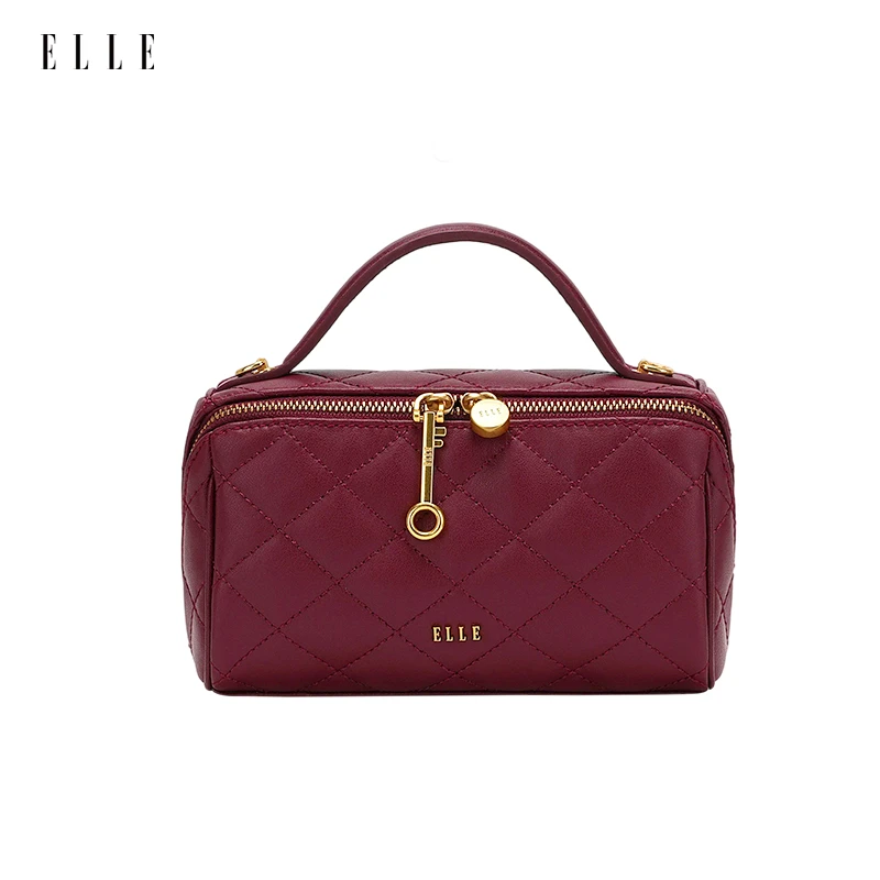 ELLE25新款复古风斜跨外出精致女款便携包高级感轻奢女包25438
