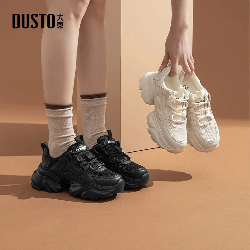 大东厚底老爹鞋2025秋冬新款网面透气休闲运动鞋时尚百搭女鞋0326