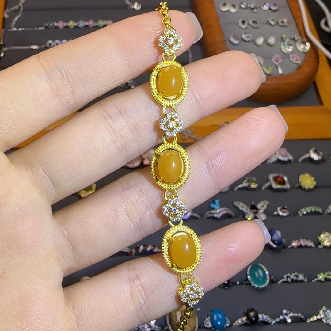 烟晶手链银S925镶嵌