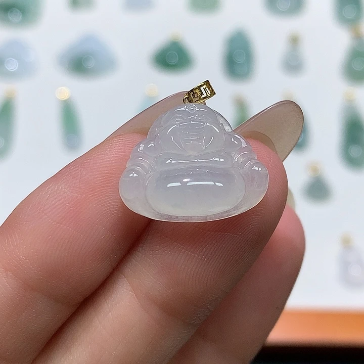 颈饰18K金镶嵌翡翠