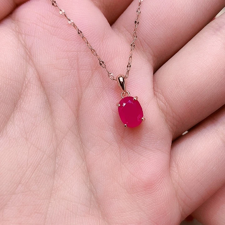 颈饰红宝石银S925镶嵌