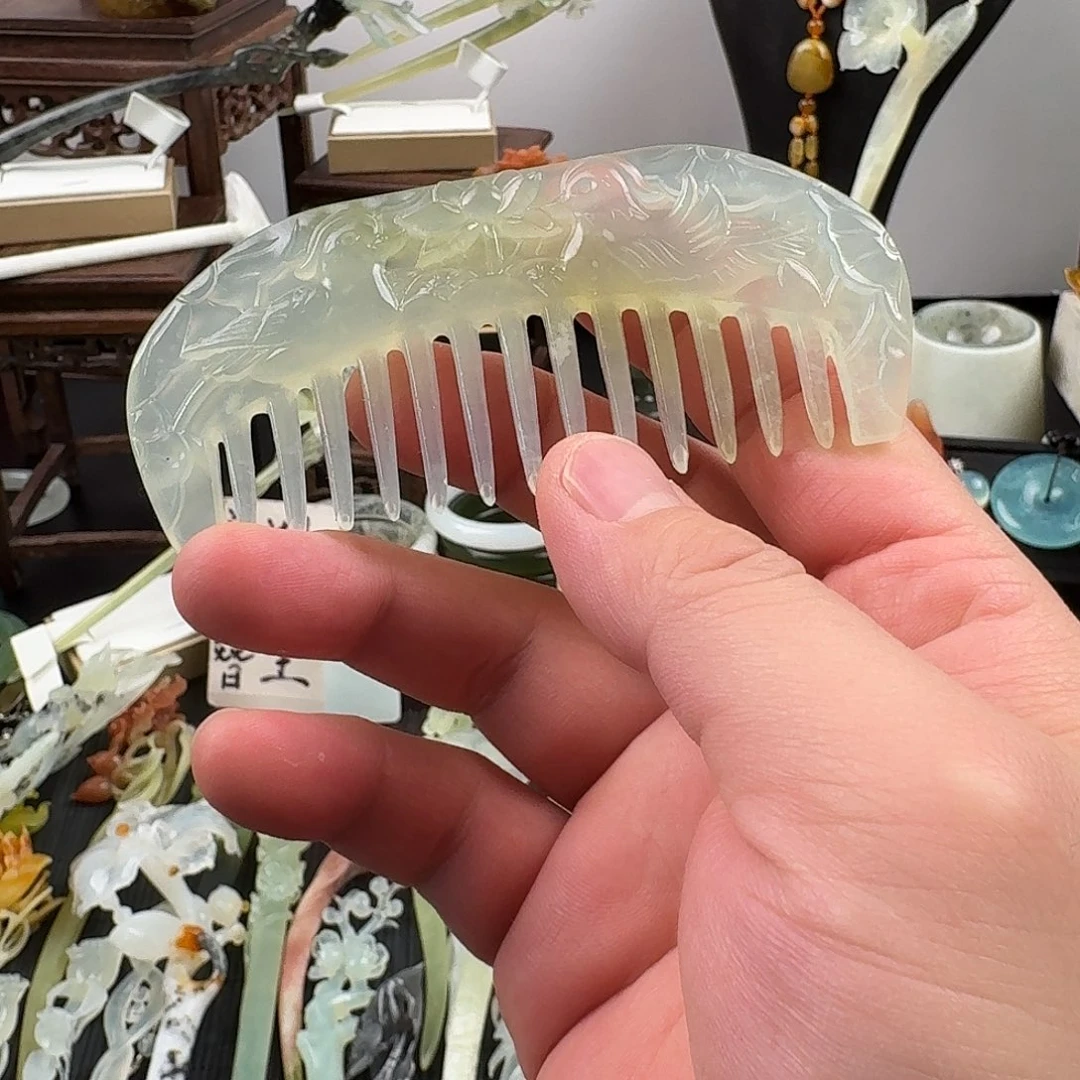 蛇纹石玉未镶嵌发饰