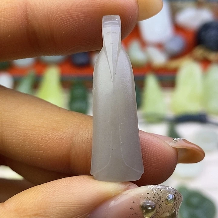 和田玉未镶嵌颈饰福利翁仲吊坠