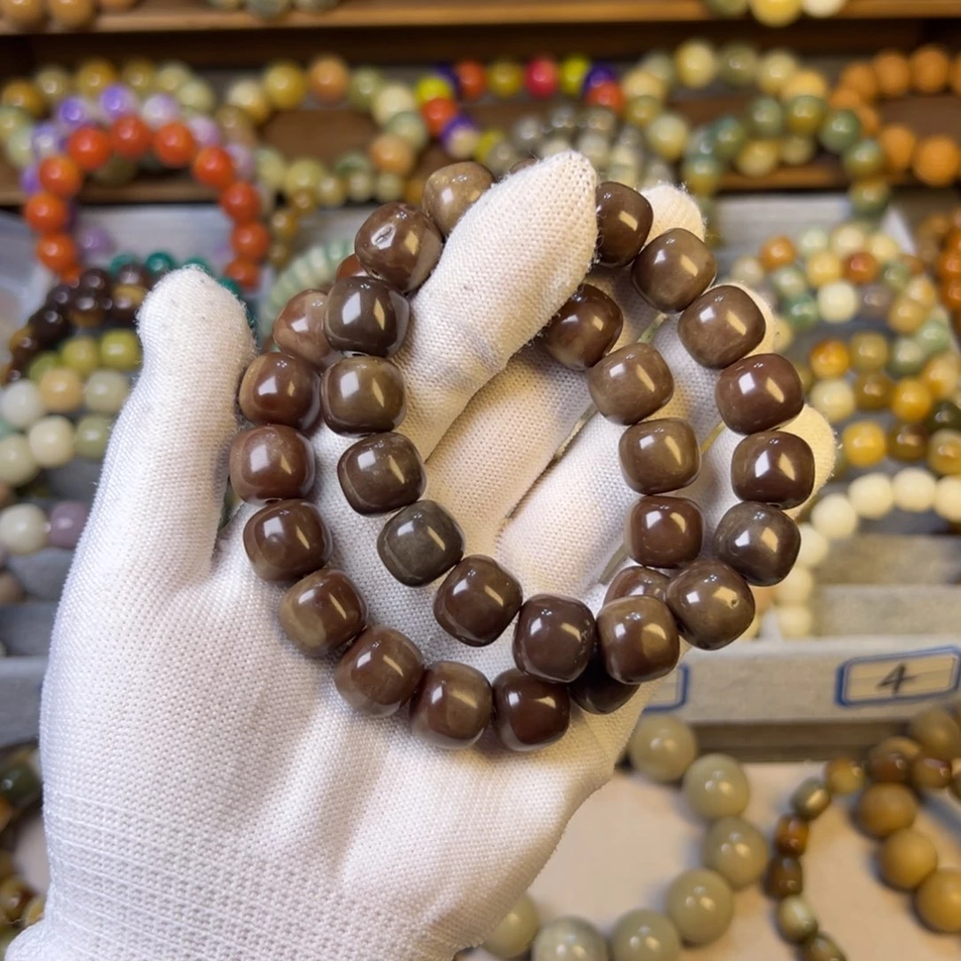 菩提根/象牙果吊坠瓷料巧克力桶珠卡14