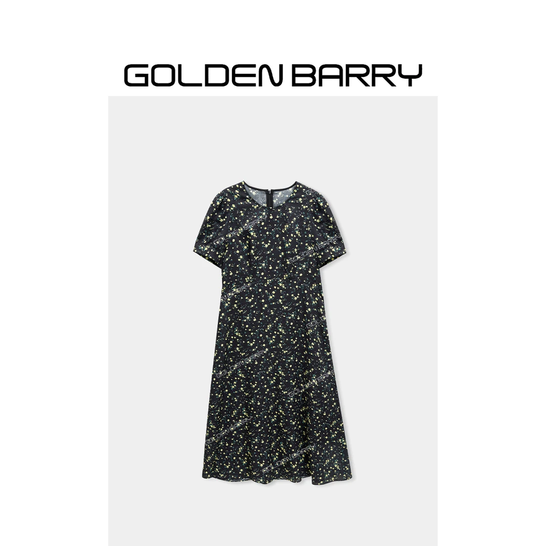 GOLDENBARRY|301307“原野斯嘉丽”苎麻碎花连衣裙
