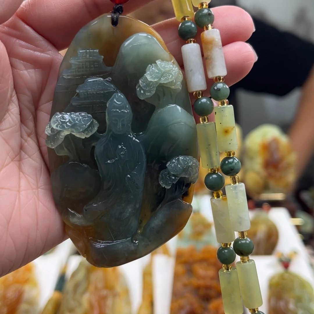 岫玉未镶嵌挂件挂件