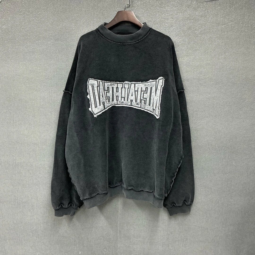 全新未使用 Balenciaga/巴黎世家 贴布两面穿圆领卫衣带吊xs码