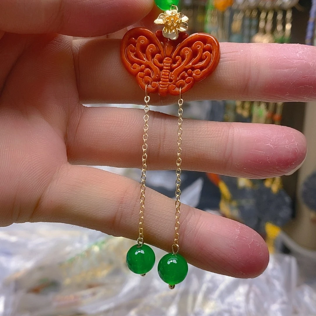 翡翠合金耳饰翡翠