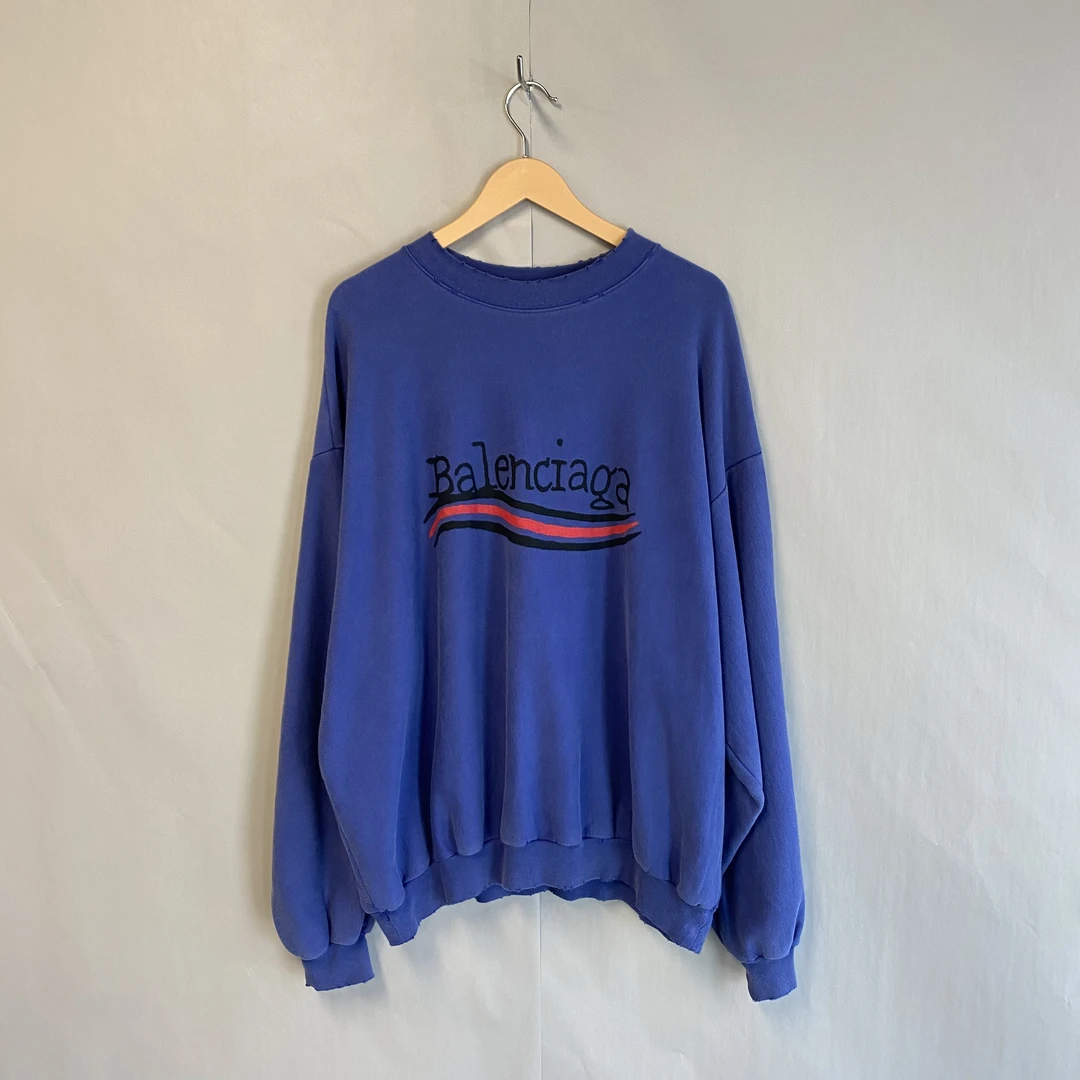 99新 Balenciaga/巴黎世家 【福利不刀】紫色涂鸦可乐卫衣 L码 3898