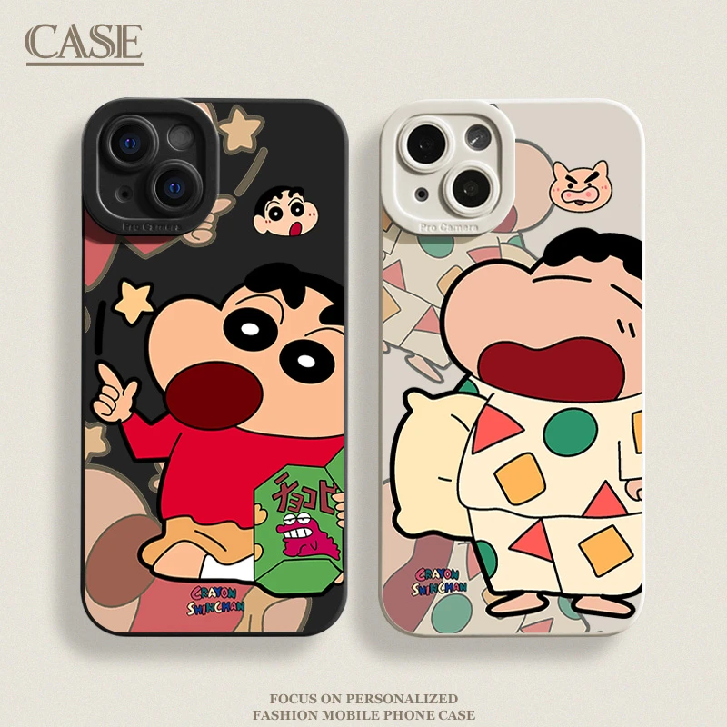 打哈欠睡觉小新适用iPhone16ProMax手机壳15苹果14软13瞳影1211xs