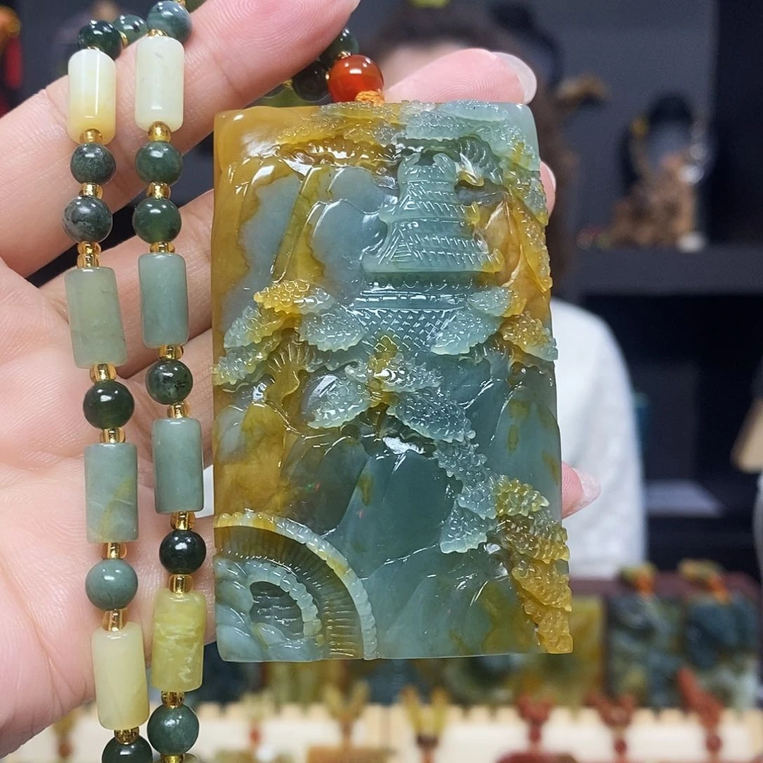 未镶嵌岫玉挂件吊坠项链