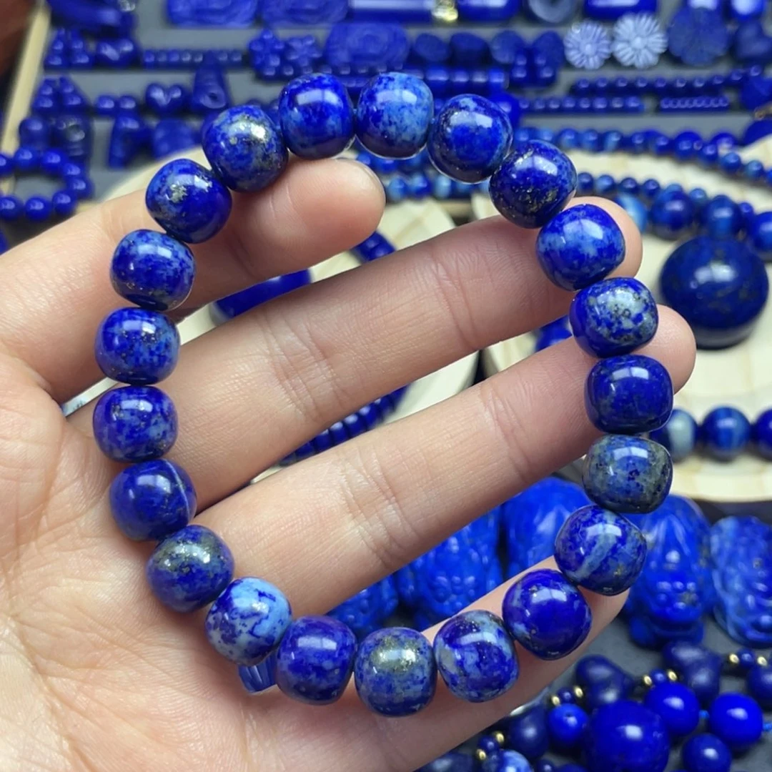 青金石未镶嵌老型手串10+