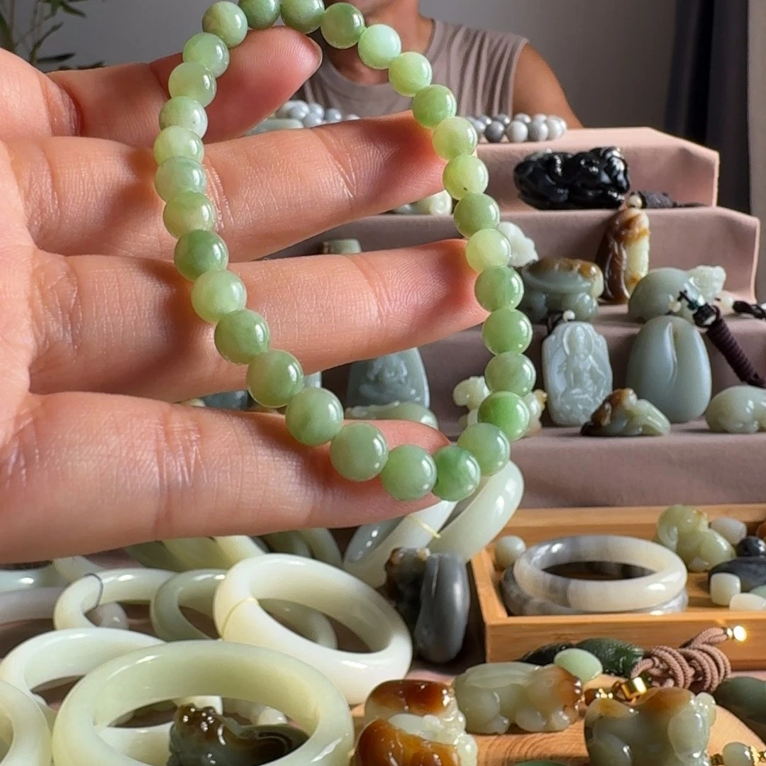 手链未镶嵌和田玉（糖玉）